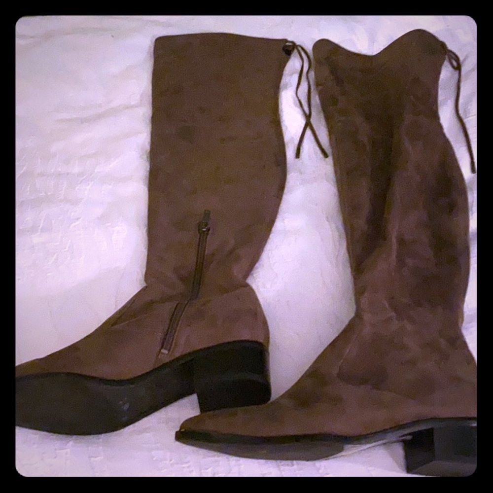 Over the knee boot light brown suede
